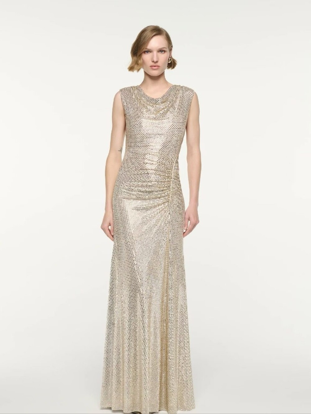 Roland Mouret Gathered Diamante Gown Dress